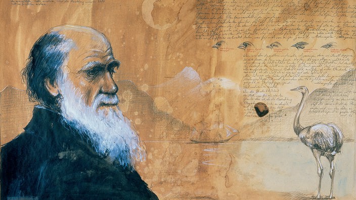 Porträt des britischen Biologen Charles Darwin