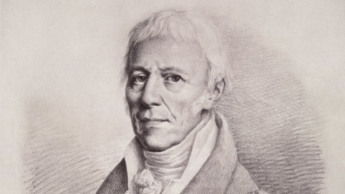 Die Zeichnung zeigt den französischen Naturwissenschaftler Jean Baptiste de Lamarck.