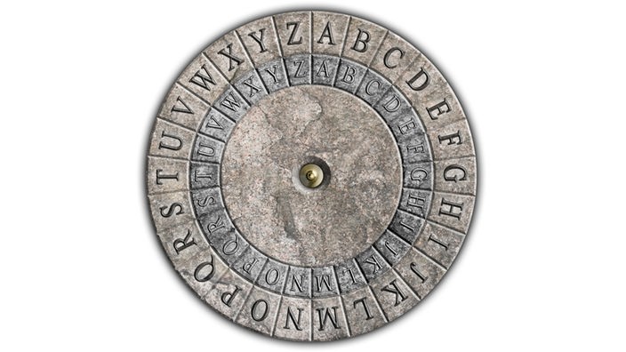 Caesar-Scheibe: das Alphabet als Schlüssel.