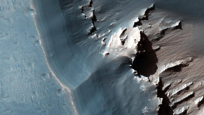 Satellitenaufnahme des Valles Marineris auf dem Mars
