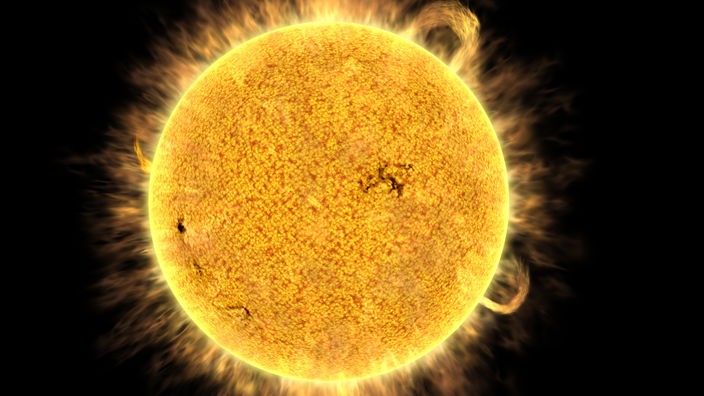 Aufnahme von Protuberanzen der Sonne 