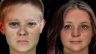 Die rekonstruierten Gesichter der beiden Kinder aus der Jungsteinzeit.