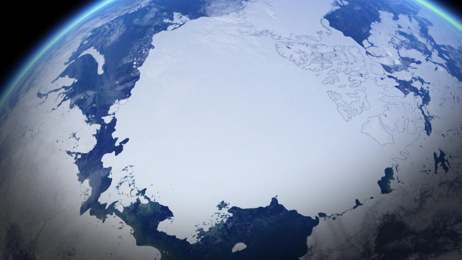 Grafik: Satellitenaufnahme der Eisdecke im Polarmeer.