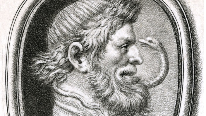 Zeichnung: Kopf des griechischen Gottes Asklepios | Bildquelle: Interfoto Zeichnung: Kopf des griechischen Gottes Asklepios