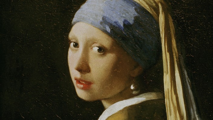 Das Foto zeigt das Gemälde "Mädchen mit der Perle" von Vermeer.