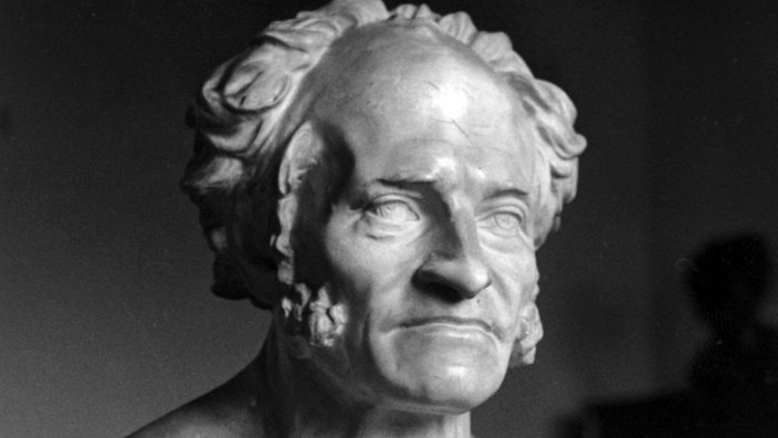 Büste des deutschen Philosophen Arthur Schopenhauer von Elisabeth Ney