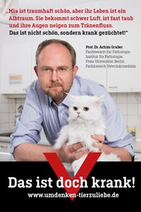 Gast Achim Gruber mit Weißer Katze auf einem Cover.