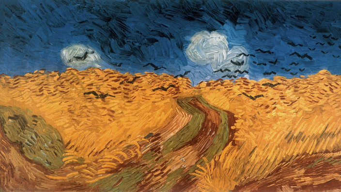 Gemälde von Vincent van Gogh: "Weizenfeld mit Raben"