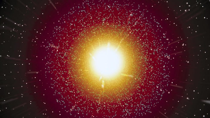 Illustration eines explodierenden Sterns