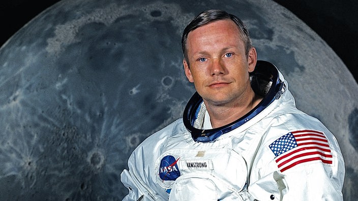 Porträt von Neil Armstrong kurz vor dem Flug ins All.