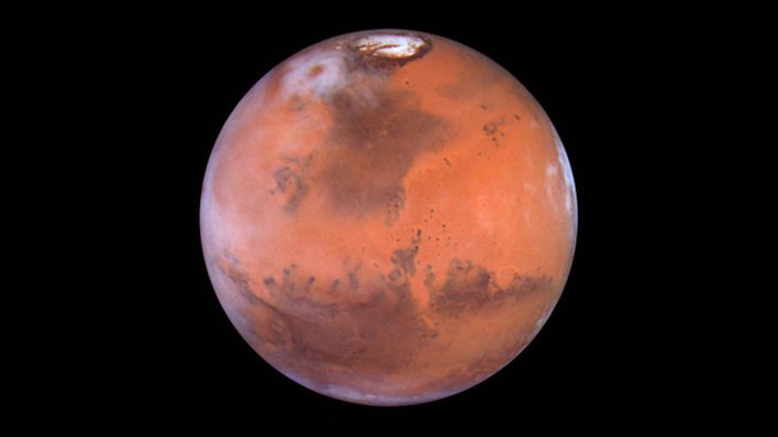 Foto des Mars im Weltraum.