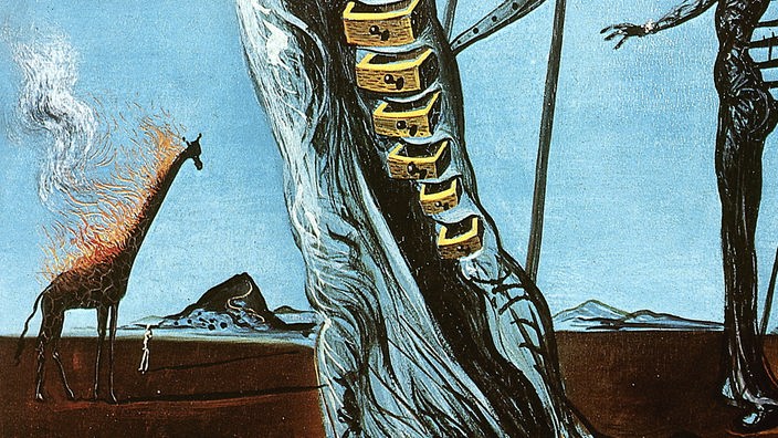 Ausschnitt aus dem Gemälde "Die brennende Giraffe" von Salvador Dalí
