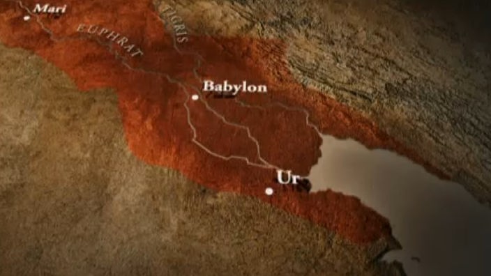Landkarte über die Stadt Babylon.