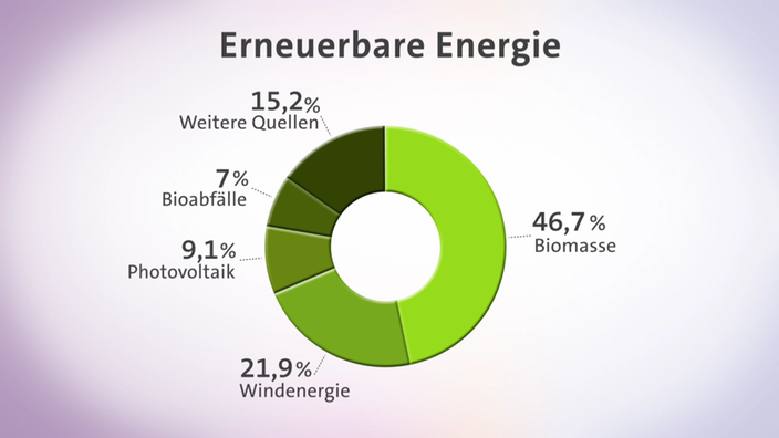 Grafig: Prozentsätze der Erneuerbaren Energien-
