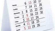 Kalenderblatt eines Tischkalenders.