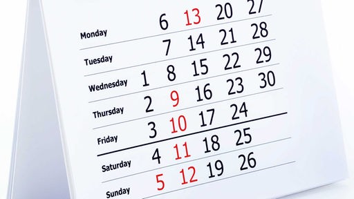 Kalenderblatt eines Tischkalenders.
