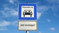 Schild für Pendler "Mitpendler.de".