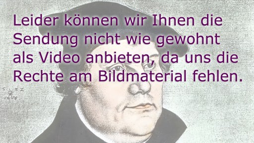 Portraitzeichnung von Martin Luther mit darüber gelegtem Text.