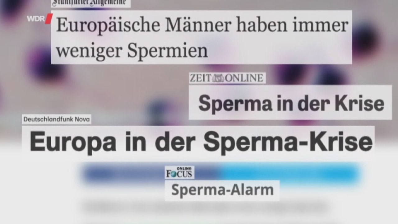 Zeitungsschlagzeilen "Sperma in der Krise"