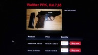 Bildschirmbild einer Pistole, die zum Kauf angeboten wird.