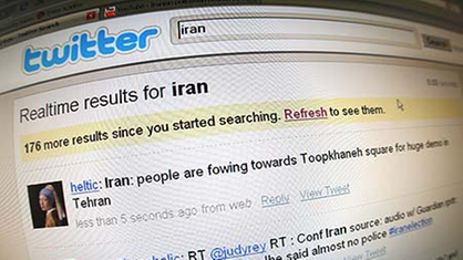 Screenshot einer Twitterseite mit Einträgen zum Thema Iran