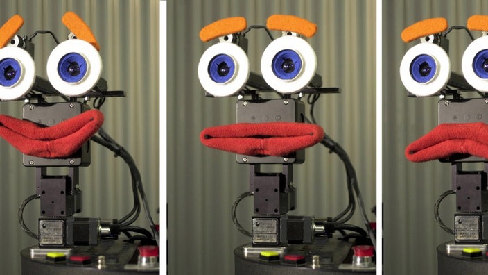 Stählerner Roboter mit sehr menschenähnlichem Gesicht. | Bildquelle: ZDF Stählerner Roboter mit sehr menschenähnlichem Gesicht.
