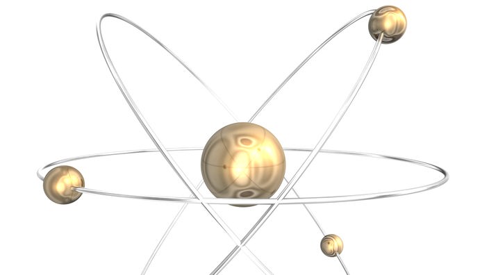 Das Modell eines Atoms mit Elektronen