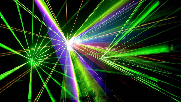 Verschiedenfarbige Laserstrahlen