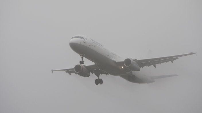 Flugzeug im Nebel | Bildquelle: Mauritius/Martin Moxter Flugzeug im Nebel