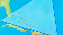 Kartenausschnitt, auf dem das Bermudadreieckeingetragen ist