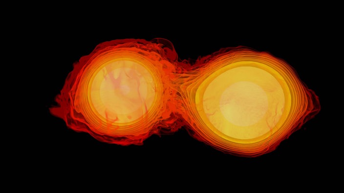 Verschmelzung zweier Neutronensterne | Bildquelle: Imago/StockTrek Images Verschmelzung zweier Neutronensterne