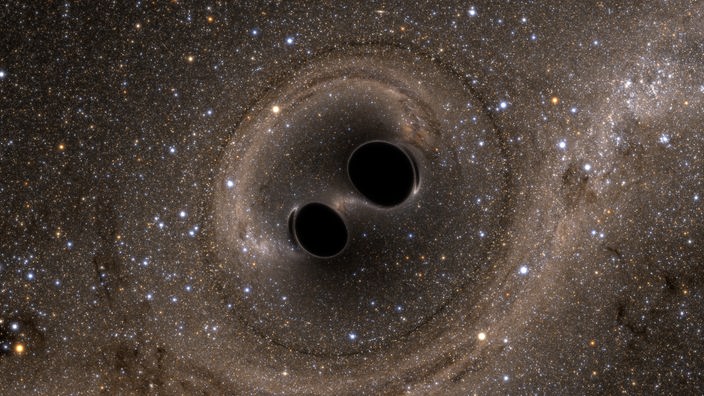 Computersimulation einer Kollision schwarzer Löcher