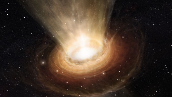 Simulation: Schwarzes Loch saugt Licht an