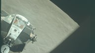 Apollo 10 beim Landen.