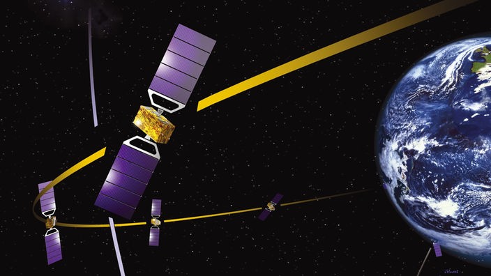 Galileo-Navigationssatelliten in der Erdumlaufbahn