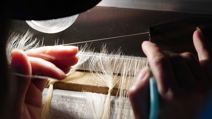 Chinesischer Seidenspinner bei der Arbeit | Bildquelle: dpa/XinHua/Shao Rui Chinesischer Seidenspinner bei der Arbeit